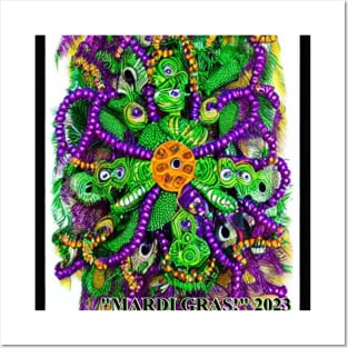 Mardi Gras beads party dinks gumbo Posters and Art